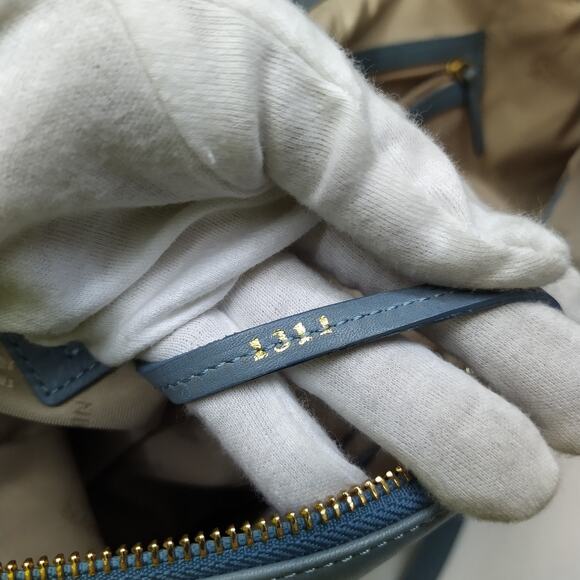 Brahmin Delaney Blue Leather Double Closure Satchel Bag - Picture 13 of 16